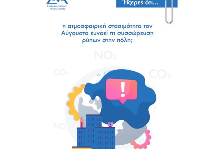 Ήξερες ότι... η ατμοσφαιρική στασιμότητα τον Αύγουστο ευνοεί τη συσσώρευση ρύπων στην πόλη;